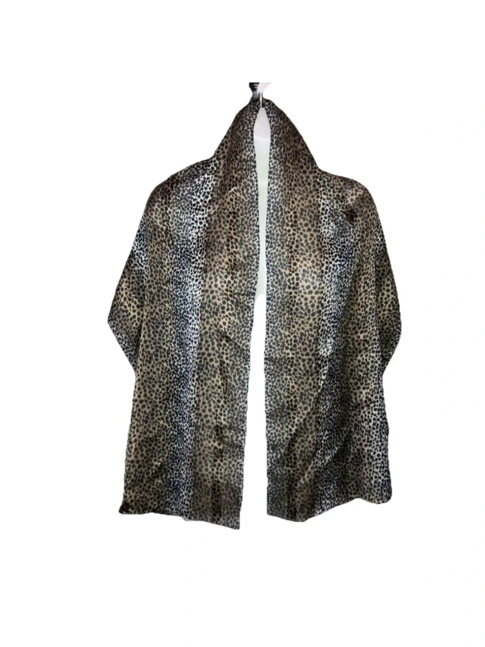 VNT Italian Accessory Street Camel Black Brown Cheetah Scarf Wrap Shawl 60”x 16”